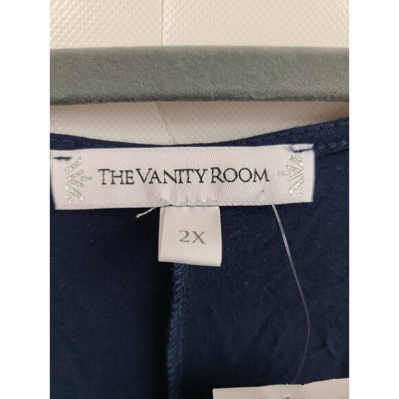 The Vanity Room Womens Dress Size 2X Navy Knot Front Hi-Low Sleeveless Jersey - Picture 6 of 9